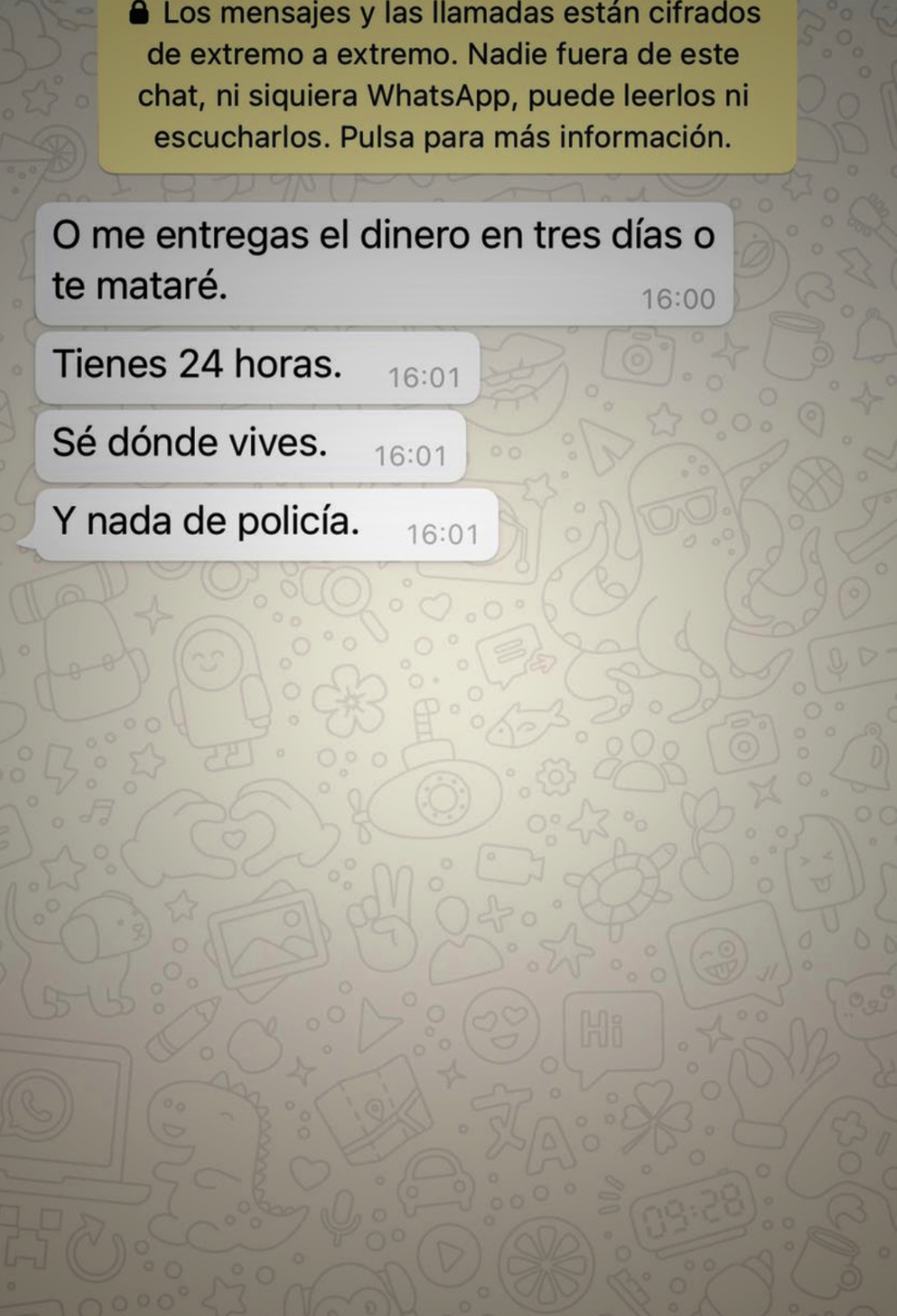 amenazas por whatsapp